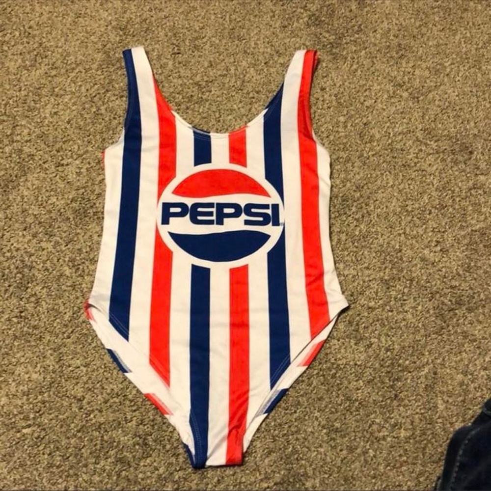 Pepsi Logo Swimwear in Red, White, and Blue